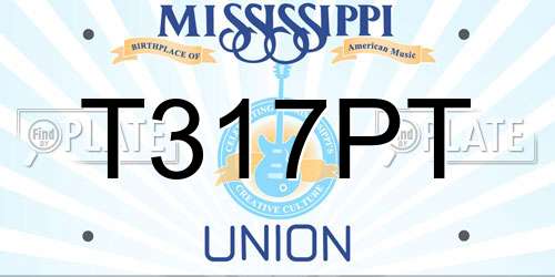 T317PT Mississippi License Plate