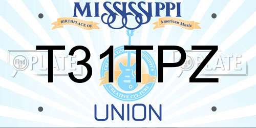 T31TPZ Mississippi License Plate