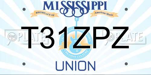 T31ZPZ Mississippi License Plate