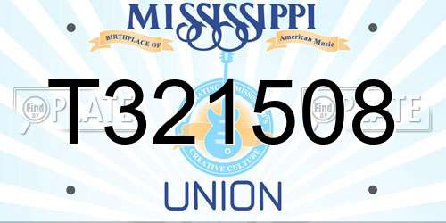 T321508 Mississippi License Plate