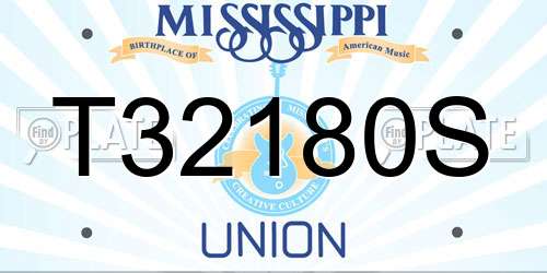 T32180S Mississippi License Plate