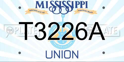 T3226A Mississippi License Plate