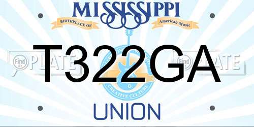 T322GA Mississippi License Plate