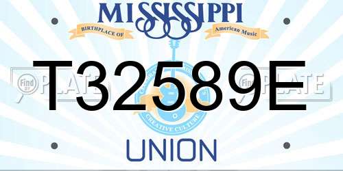 T32589E Mississippi License Plate
