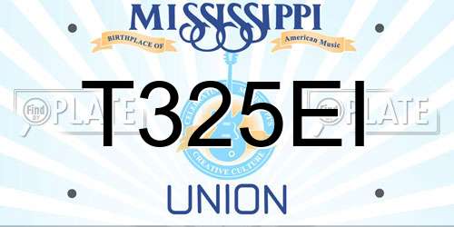 T325EI Mississippi License Plate