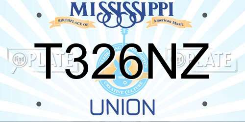 T326NZ Mississippi License Plate