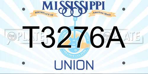T3276A Mississippi License Plate