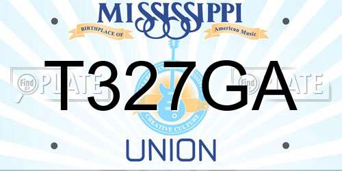 T327GA Mississippi License Plate