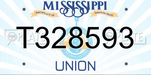 T328593 Mississippi License Plate