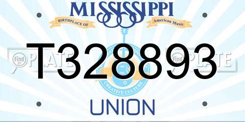 T328893 Mississippi License Plate