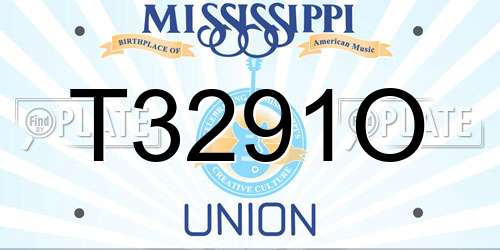 T3291O Mississippi License Plate