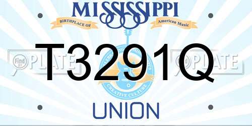 T3291Q Mississippi License Plate