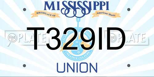 T329ID Mississippi License Plate