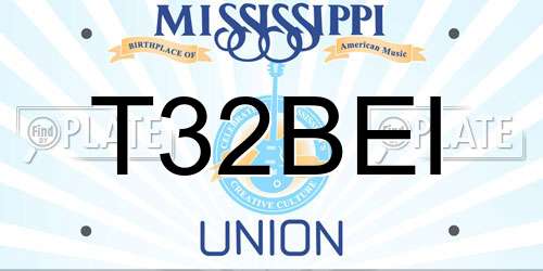T32BEI Mississippi License Plate