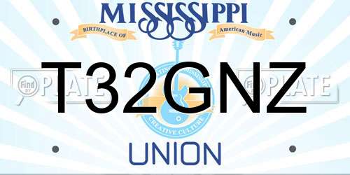 T32GNZ Mississippi License Plate
