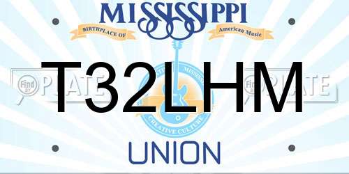 T32LHM Mississippi License Plate