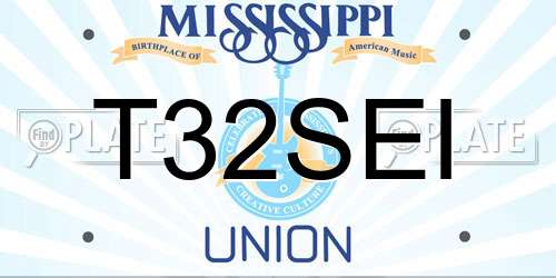 T32SEI Mississippi License Plate