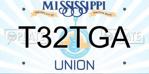 T32TGA Mississippi License Plate