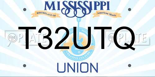 T32UTQ Mississippi License Plate