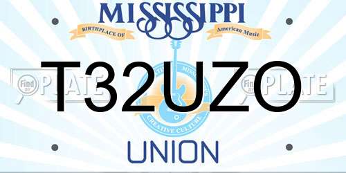 T32UZO Mississippi License Plate