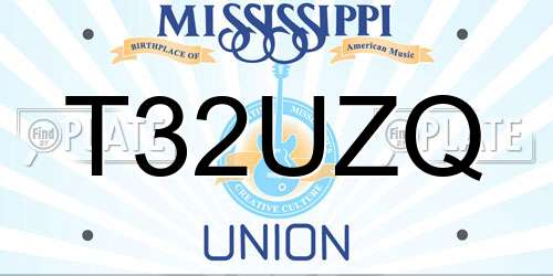 T32UZQ Mississippi License Plate