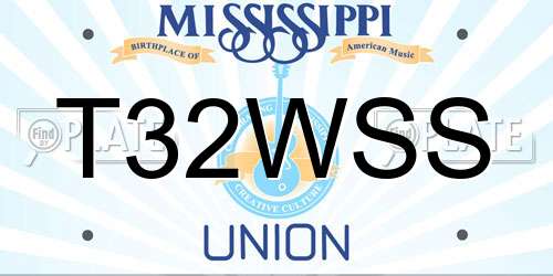T32WSS Mississippi License Plate