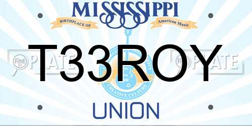 T33ROY Mississippi License Plate
