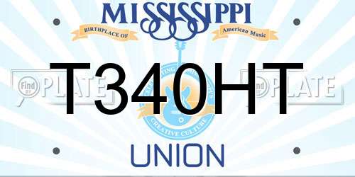 T340HT Mississippi License Plate