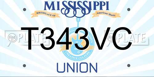T343VC Mississippi License Plate