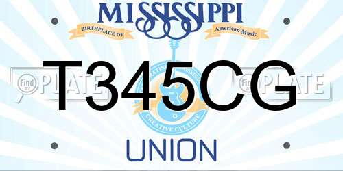 T345CG Mississippi License Plate