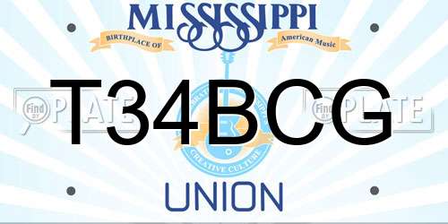T34BCG Mississippi License Plate