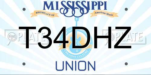 T34DHZ Mississippi License Plate