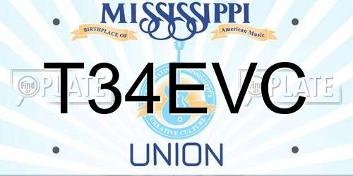 T34EVC Mississippi License Plate