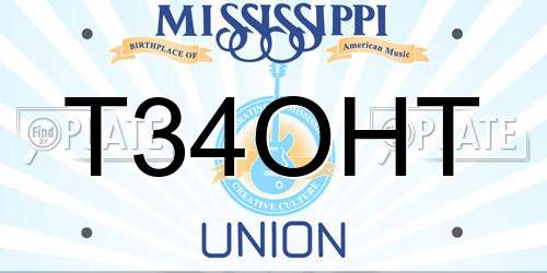T34OHT Mississippi License Plate