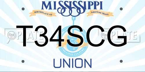 T34SCG Mississippi License Plate