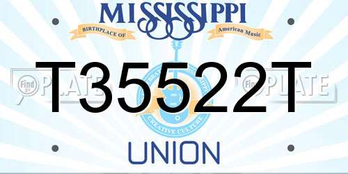 T35522T Mississippi License Plate