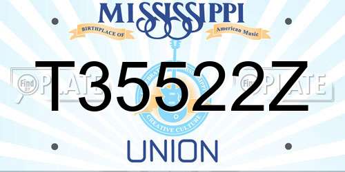 T35522Z Mississippi License Plate
