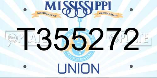 T355272 Mississippi License Plate