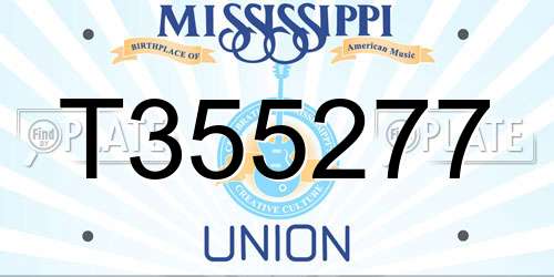 T355277 Mississippi License Plate