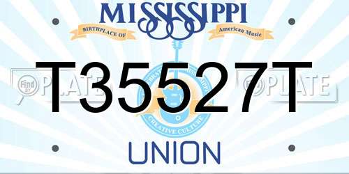 T35527T Mississippi License Plate