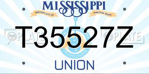 T35527Z Mississippi License Plate