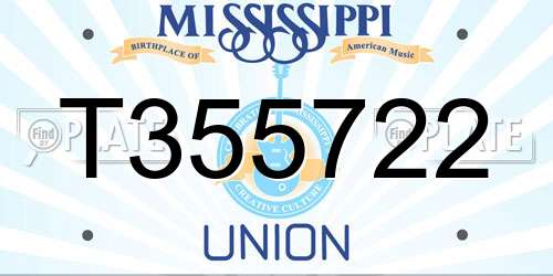 T355722 Mississippi License Plate