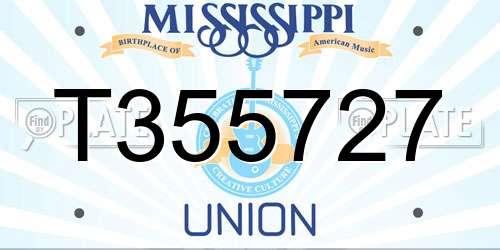 T355727 Mississippi License Plate