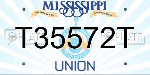 T35572T Mississippi License Plate