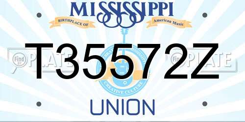 T35572Z Mississippi License Plate