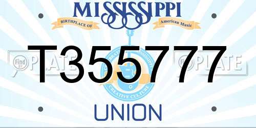T355777 Mississippi License Plate