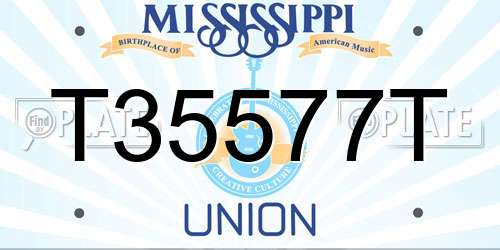 T35577T Mississippi License Plate