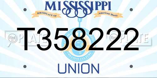 T358222 Mississippi License Plate