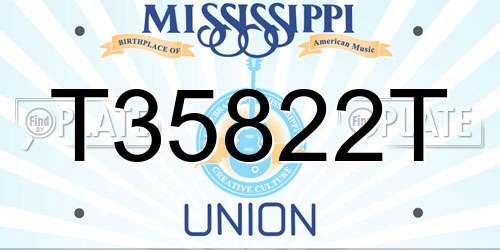 T35822T Mississippi License Plate