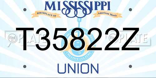 T35822Z Mississippi License Plate